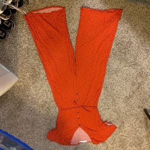 Red polka dot romper